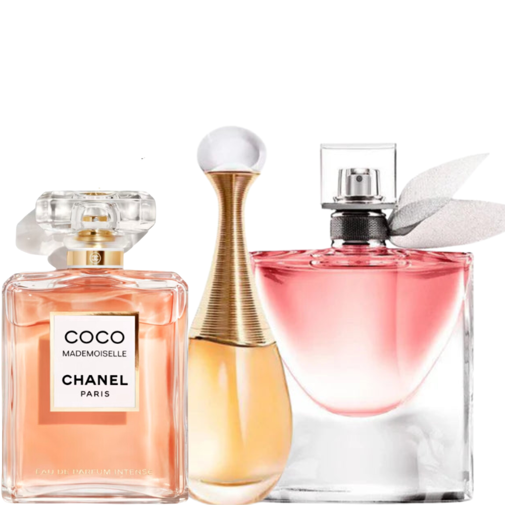 3 Parfums Dior J'ADORE, Lancôme LA VIE EST BELLE (Eau de Parfum) et CHANEL COCO MADEMOISELLE EAU DE PARFUM 100ML - Especial Navidad
